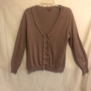 Merona ruffle ribbon trimmed sweater size large